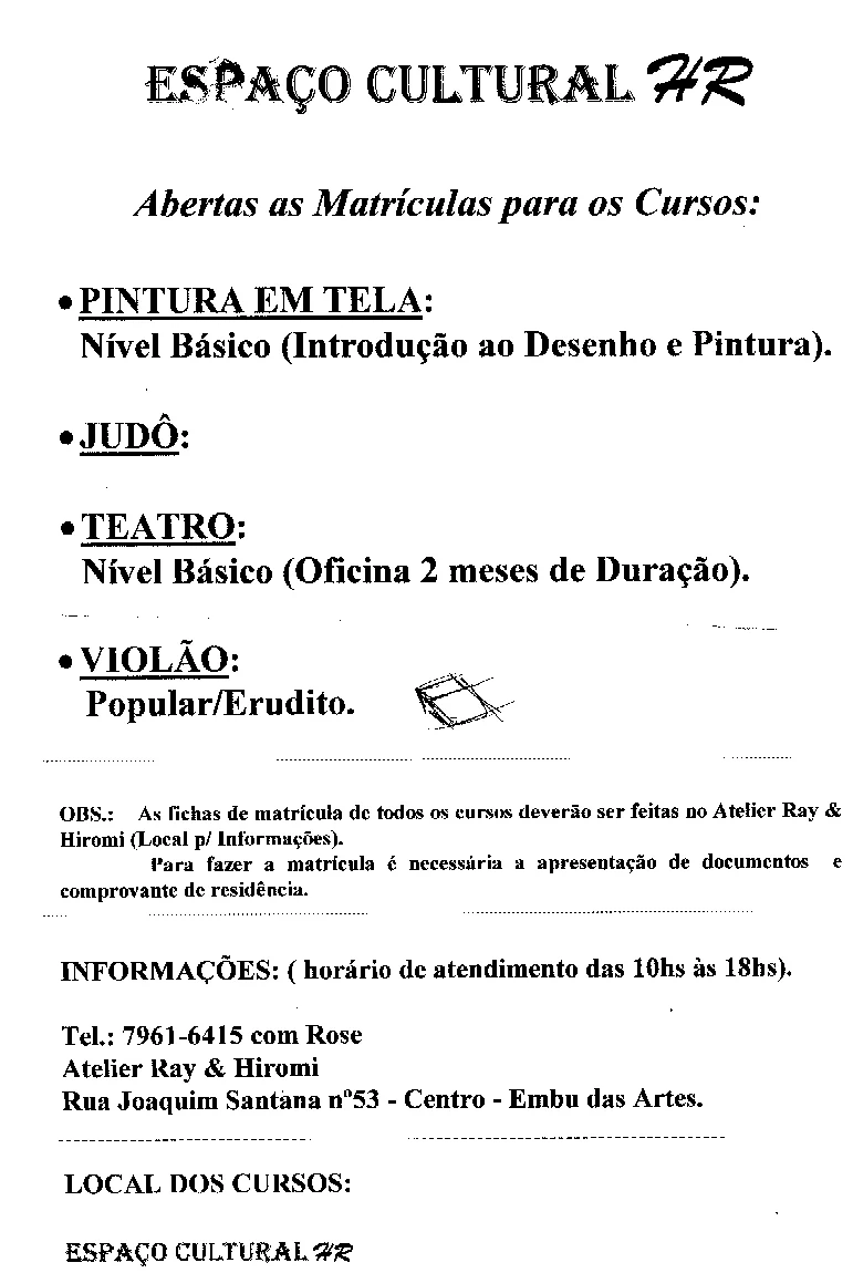 Registro histórico do HR Espaço Cultural